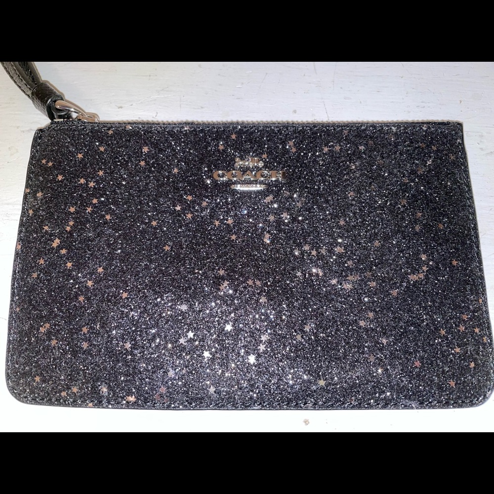 Black glittery Coach wristlet